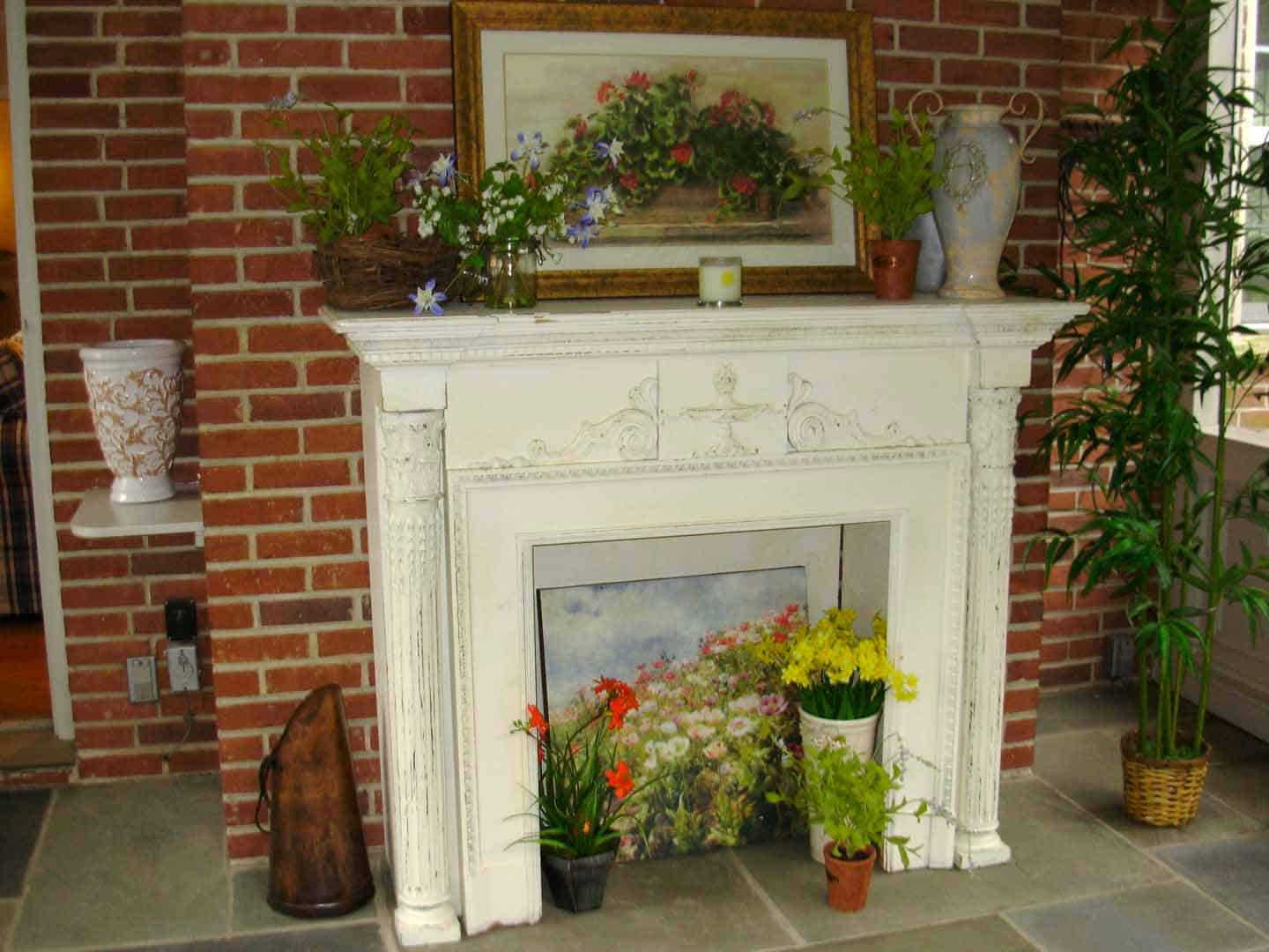 Home Interior Design: Brick Fireplace